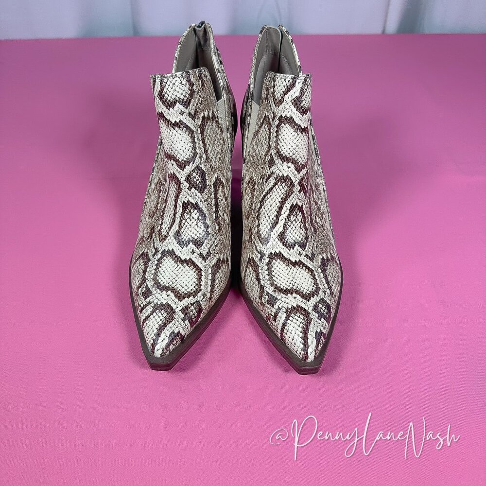 Vince Camuto Gradina Leather Snakeskin Ankle Bootie Size 9.5 - Picture 3 of 16